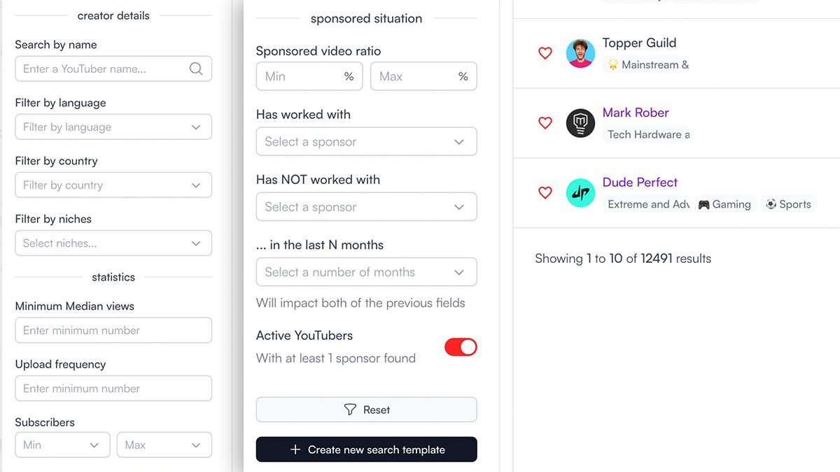 Recherche Avancée de Créateurs