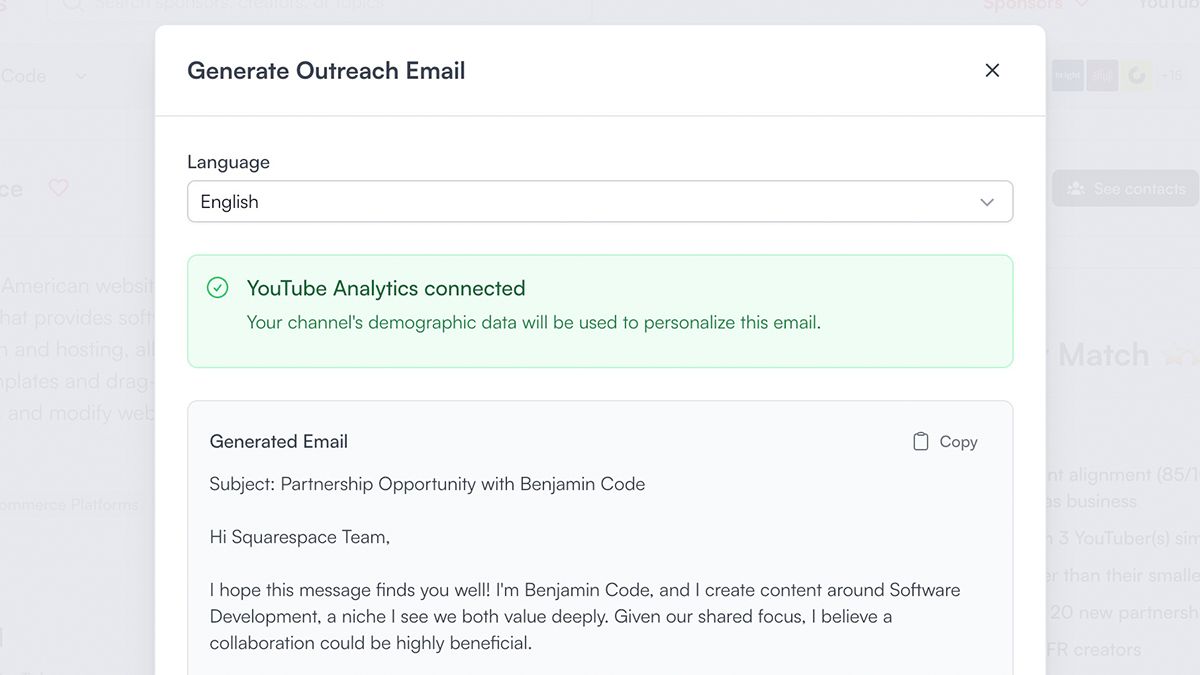 Générateur d'Email de Prospection IA