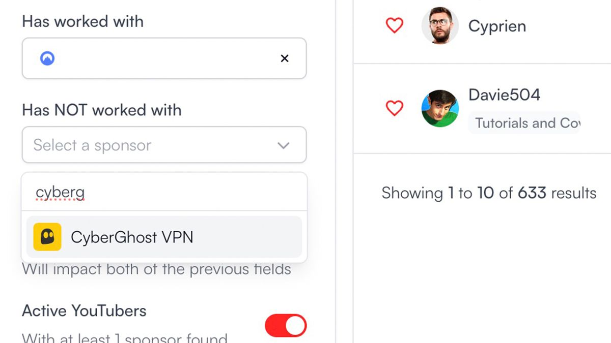 Filtres d'Historique de Marques
