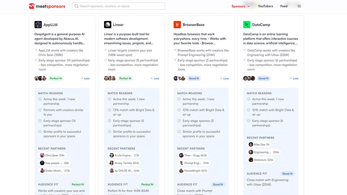 Matching Explicable ("Pourquoi ce Sponsor")